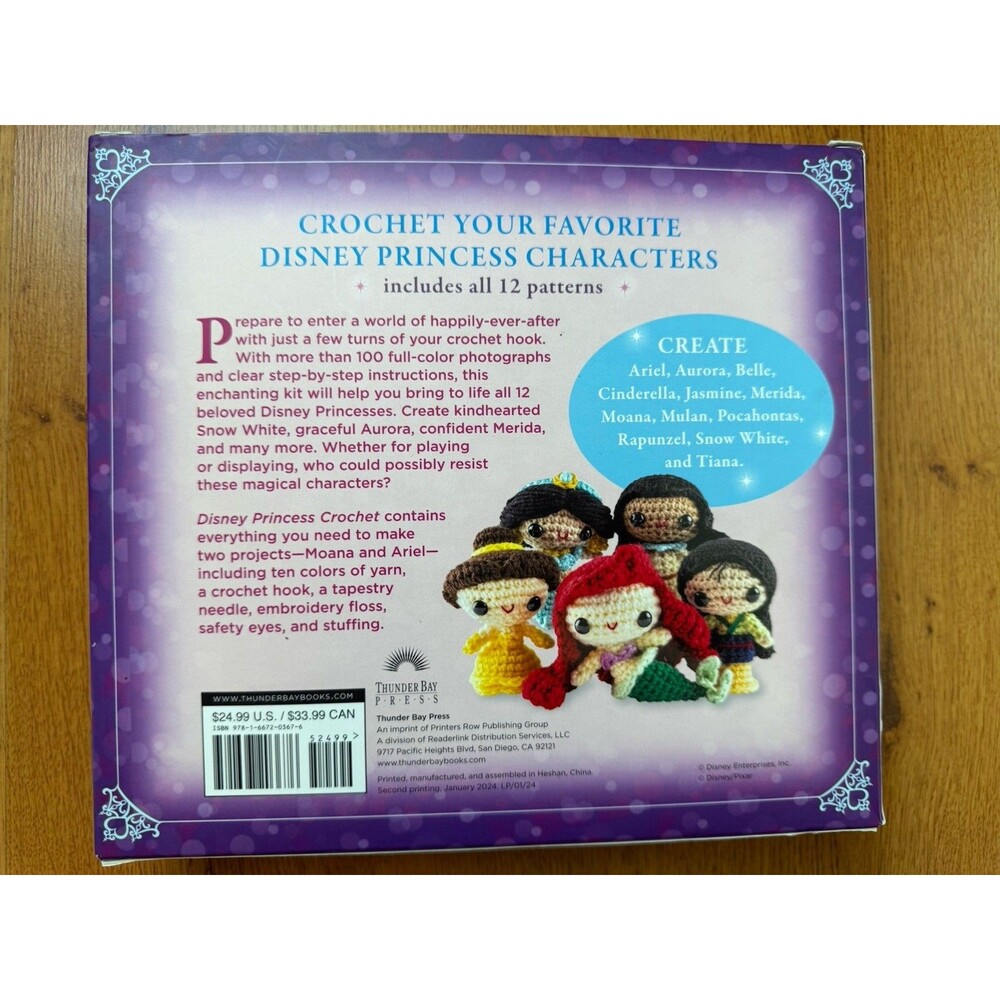 Disney Princess Crochet (Crochet Kits) NIB make Moana and Ariel &‎ 12 Patterns - Picture 2 of 4